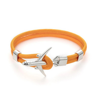 Báj Színes kötéllánc Repülőgép horgony karkötők nőknek Többrétegű fonott karkötő Férfi Divatos ékszerek Ajándékok Pulseras 19cm