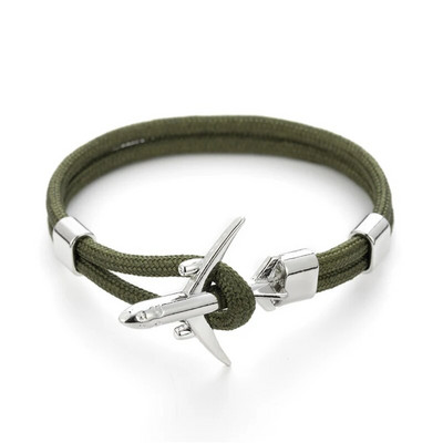 Báj Színes kötéllánc Repülőgép horgony karkötők nőknek Többrétegű fonott karkötő Férfi Divatos ékszerek Ajándékok Pulseras 19cm