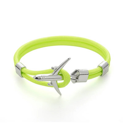 Báj Színes kötéllánc Repülőgép horgony karkötők nőknek Többrétegű fonott karkötő Férfi Divatos ékszerek Ajándékok Pulseras 19cm