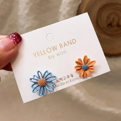 μικρά σκουλαρίκια μαργαρίτα γυναικεία κούφια σκουλαρίκια λουλούδι σκουλαρίκια λουλούδι ήλιο σκουλαρίκια χρυσάνθεμα πέταλα Κορεάτικη έκδοση