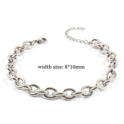 Nauja klasikinė O šoninė grandinėlės apyrankė moterims rankų darbo aukso spalvos nerūdijančio plieno grandinės apyrankė moterims papuošalų dovana