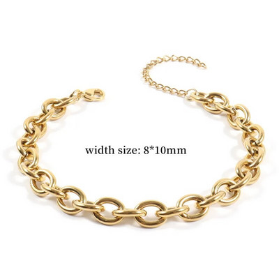 Nauja klasikinė O šoninė grandinėlės apyrankė moterims rankų darbo aukso spalvos nerūdijančio plieno grandinės apyrankė moterims papuošalų dovana