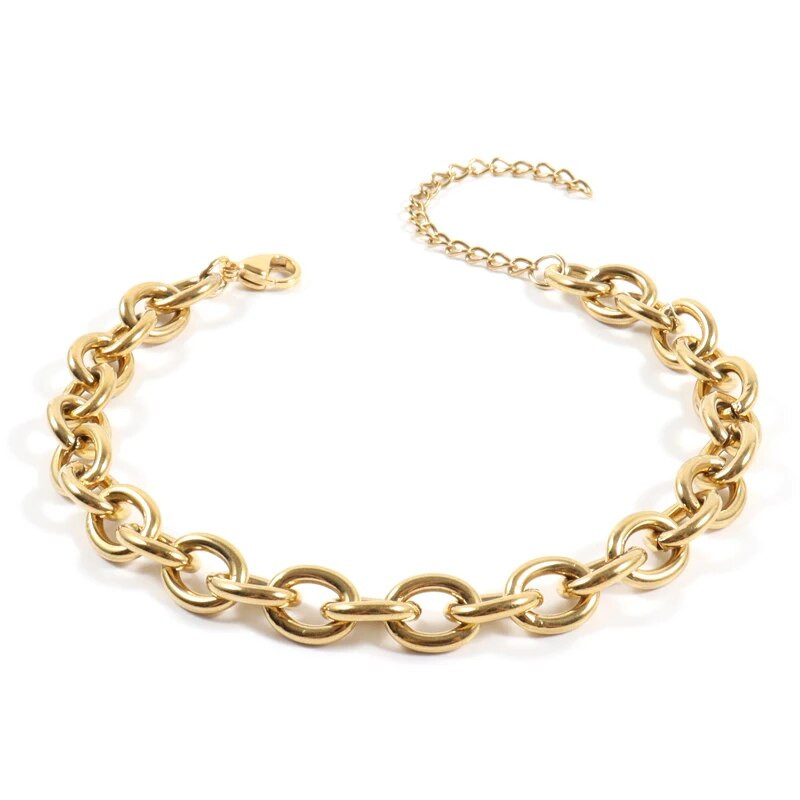 Nauja klasikinė O šoninė grandinėlės apyrankė moterims rankų darbo aukso spalvos nerūdijančio plieno grandinės apyrankė moterims papuošalų dovana