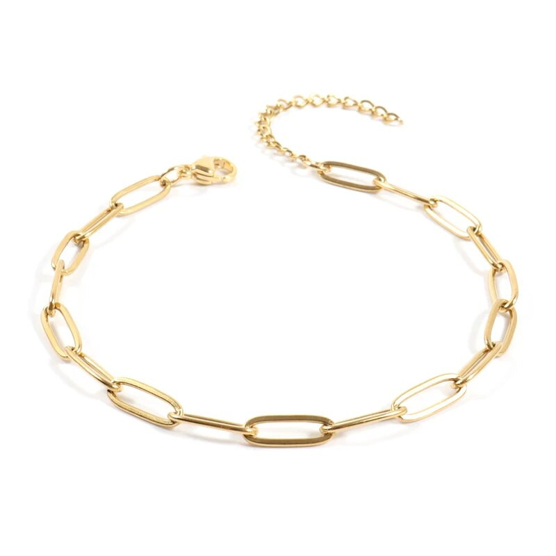 Nauja klasikinė O šoninė grandinėlės apyrankė moterims rankų darbo aukso spalvos nerūdijančio plieno grandinės apyrankė moterims papuošalų dovana