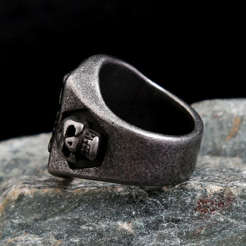 Пънк винтидж пръстен с късметлийско число за мъже, жени 316L неръждаема стомана череп двойка пръстени модни амулети бижута подаръци дропшиппинг