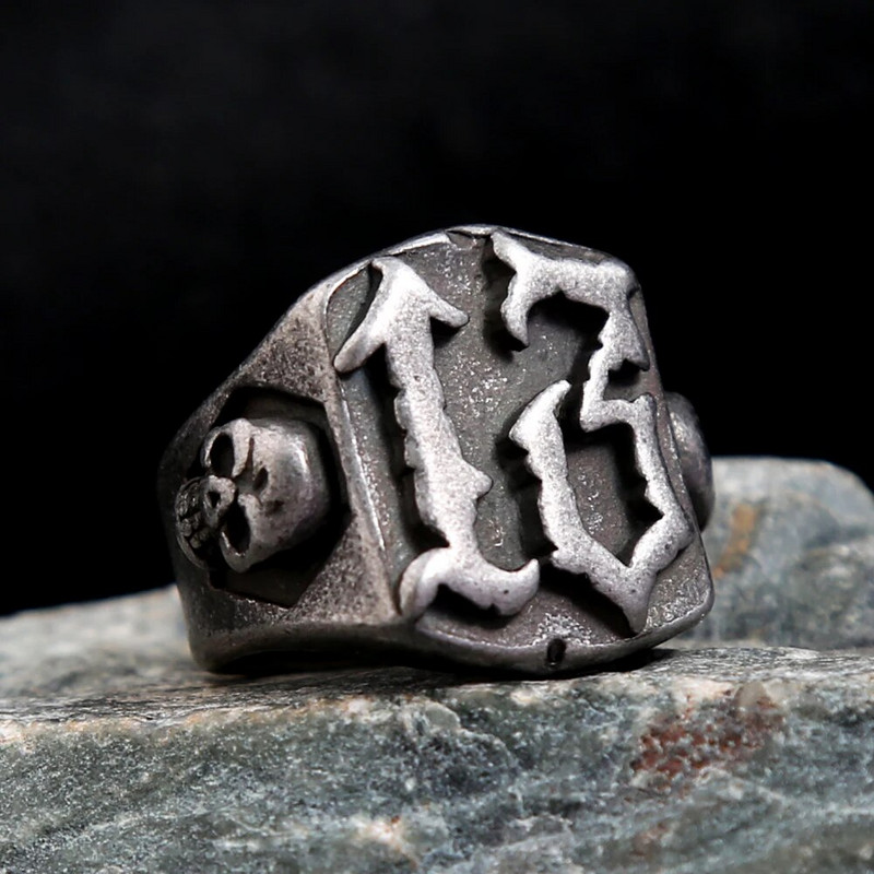 Panka vintage laimīgā numura gredzens vīriešiem, sievietēm