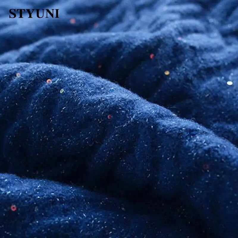 Blue Twists Peter pan krae Pärlid pikkade varrukatega akrüül Kootud naiste kampsun Korea mood Pullover Kampsunid Kardigan Sügis