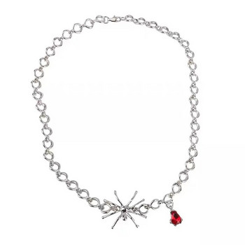 Μόδα Προσωπικότητα Spider Blood Drop κρεμαστό κολιέ Γυναικείο χιπ χοπ κόκκινο κρύσταλλο γιακά πεταλούδα Chain Party Charm Δώρο κοσμήματα