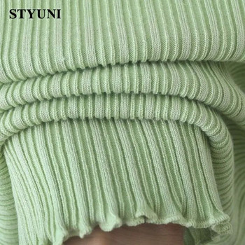 Casual μαλακό μαλακό ακρυλικό πλεκτό γυναικείο πουλόβερ ζακέτα με λαιμόκοψη V με μακρυμάνικο κομψό κορεατικό κοντό παλτό ζακέτες