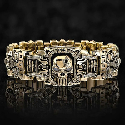 Hot Vintage Steampunk Bullet Skull Rings για Άντρες Χρυσό Χρώμα Ανδρικά κοσμήματα Hip Hop Party Αξεσουάρ Πανκ δώρα