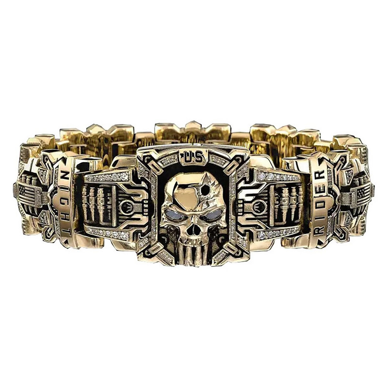 Hot Vintage Steampunk Bullet Skull Rings για Άντρες Χρυσό Χρώμα Ανδρικά κοσμήματα Hip Hop Party Αξεσουάρ Πανκ δώρα