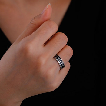 Ανδρικά δαχτυλίδια Χριστιανικού Σταυρού με Χαραγμένο Δαχτυλίδι από ανοξείδωτο ατσάλι 6 χιλιοστών COOLTIME Νέο δώρο γενεθλίων πανκ κοσμήματα