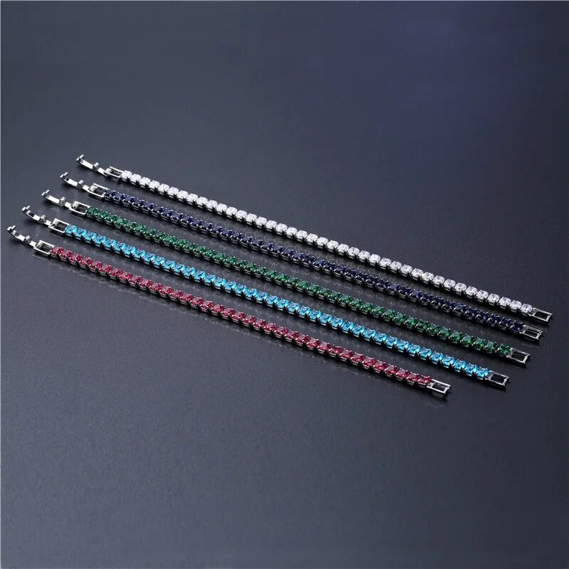 4 mm kubiskā cirkonija tenisa rokassprādze Iced Out ķēdes rokassprādzes sievietēm vīriešiem zelta krāsā sudraba krāsā vīriešu rokassprādzes ķēdes rotaslietas