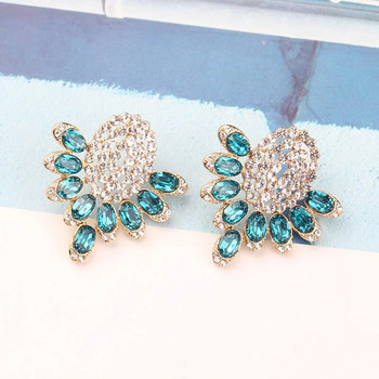 LUBOV Πολυτελή κρυστάλλινα σκουλαρίκια με καρφιά από πέτρα οπαλίου Χρυσό ψάρι Σκουλαρίκια τρυπήματος Μοντέρνο δώρο για κορίτσια και κοσμήματα πάρτι για γυναίκες