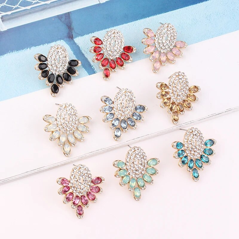 LUBOV luxus kristály opál kő fülbevaló aranyhal design piercing fülbevaló divatos ajándék lányoknak és nőknek parti ékszerek