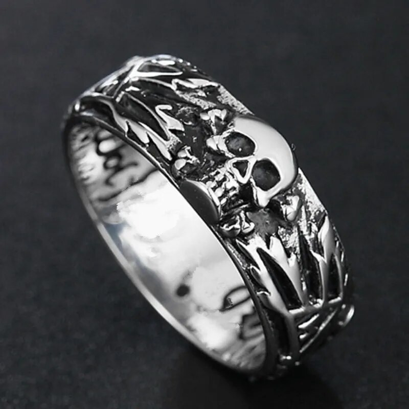 Boys Vintage Gothic Death Skull Skeleton kokteilių vakarėlis dviratininkų žiedai vyrams papuošalų didmeninė prekyba