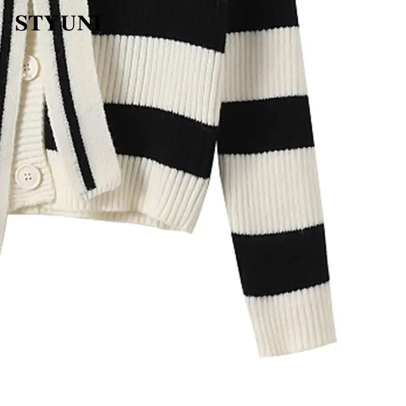 Triibuline Naval Leader, vintage pitsiline akrüülist pikkade varrukatega naiste kampsun Korea moodne üherealine kampsun, talv 2023