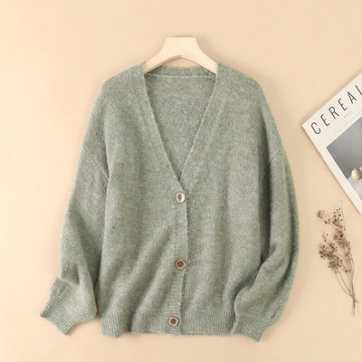 Mekani pleteni ženski veste od vune od mješavine kašmira Korejska moda Ležerna šik jakna Kaput Džemper Ženska zima Topla 2022.