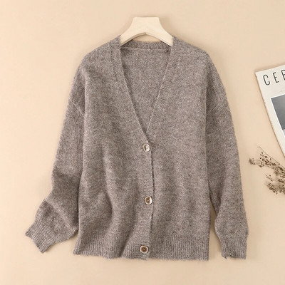 Mekani pleteni ženski veste od vune od mješavine kašmira Korejska moda Ležerna šik jakna Kaput Džemper Ženska zima Topla 2022.