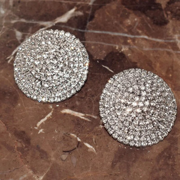 New Fashion Ladys\' Rhinestone Round Stud Earrings Κοσμήματα Hot Sale Boutique Women Statement Σκουλαρίκια Αξεσουάρ Χονδρική