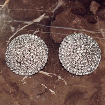 New Fashion Ladys\' Rhinestone Round Stud Earrings Κοσμήματα Hot Sale Boutique Women Statement Σκουλαρίκια Αξεσουάρ Χονδρική