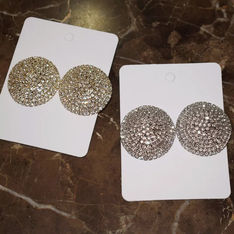 Naujos mados Moterų Kalnų krištolas apvalūs auskarai Papuošalai Karštas Išpardavimas Boutique Moteriški pareiškimai Auskarai Aksesuarai Didmeninė prekyba