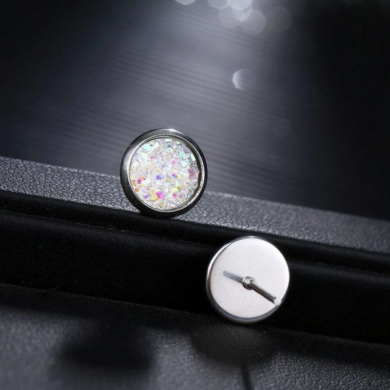 Moodsad hõbedased 8mm roostevabast terasest kõrvarõngad korea lihtsad kristallist kõrvarõngad naistele pulmaehted naiste brincos