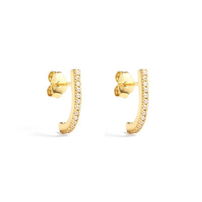 KEYOUNUO Zelta sudraba pildīti CZ Auskari Sievietēm Cirkona pīrsings Sieviešu stīpas Auskari Modes Ballīte Juvelierizstrādājumu vairumtirdzniecība