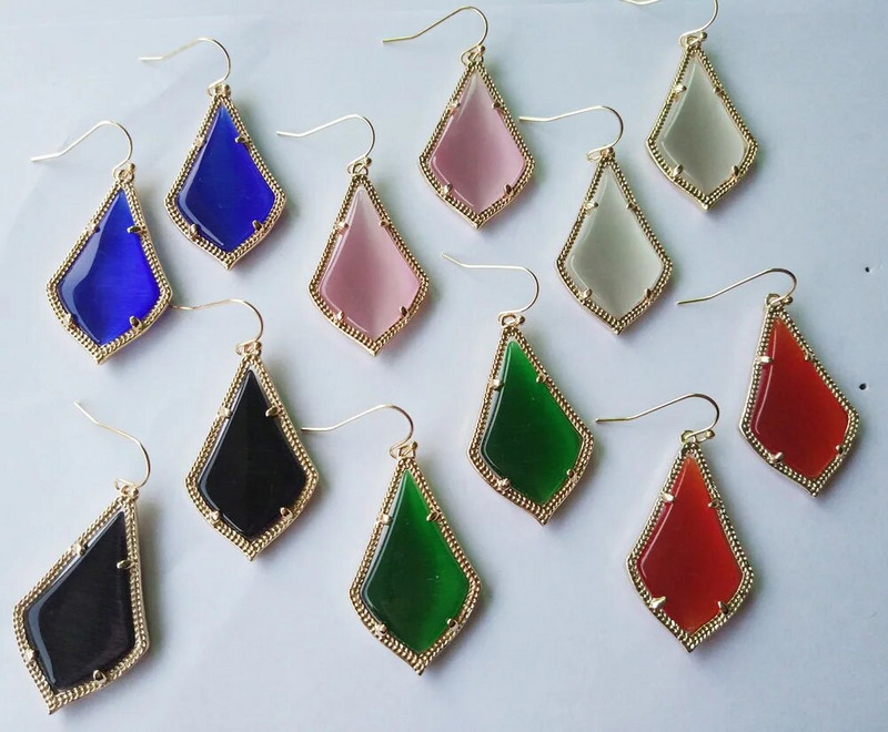 Madingi Cateye Stone viduje vandens lašo auskarai moterims