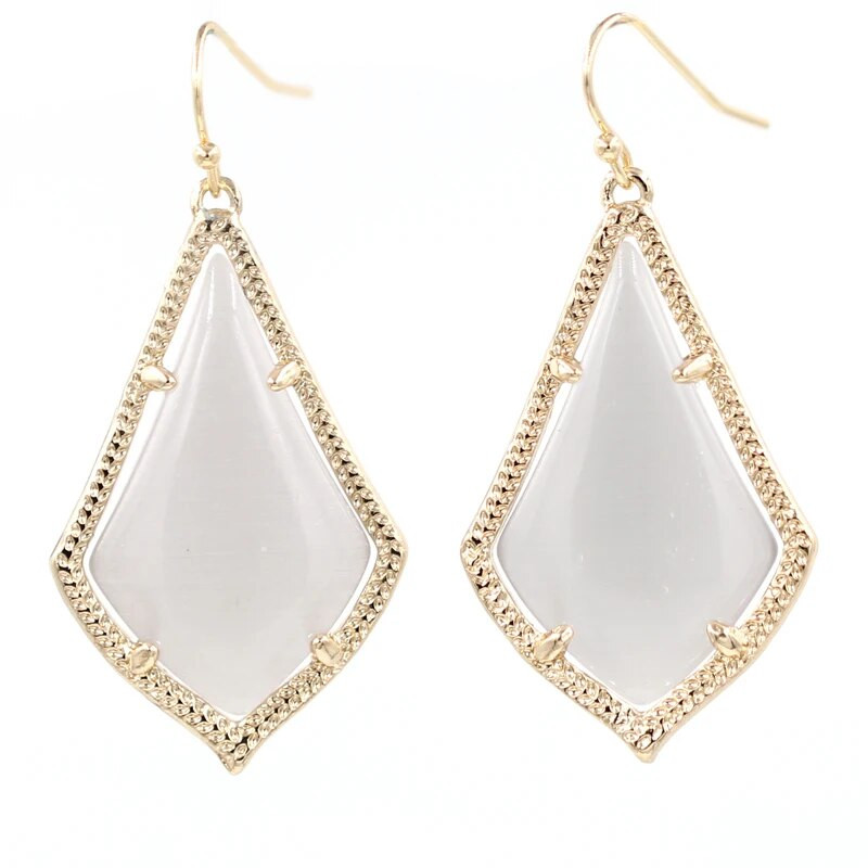 Madingi Cateye Stone viduje vandens lašo auskarai moterims