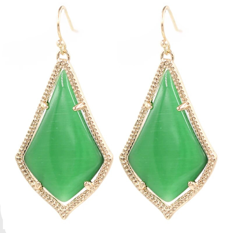 Madingi Cateye Stone viduje vandens lašo auskarai moterims