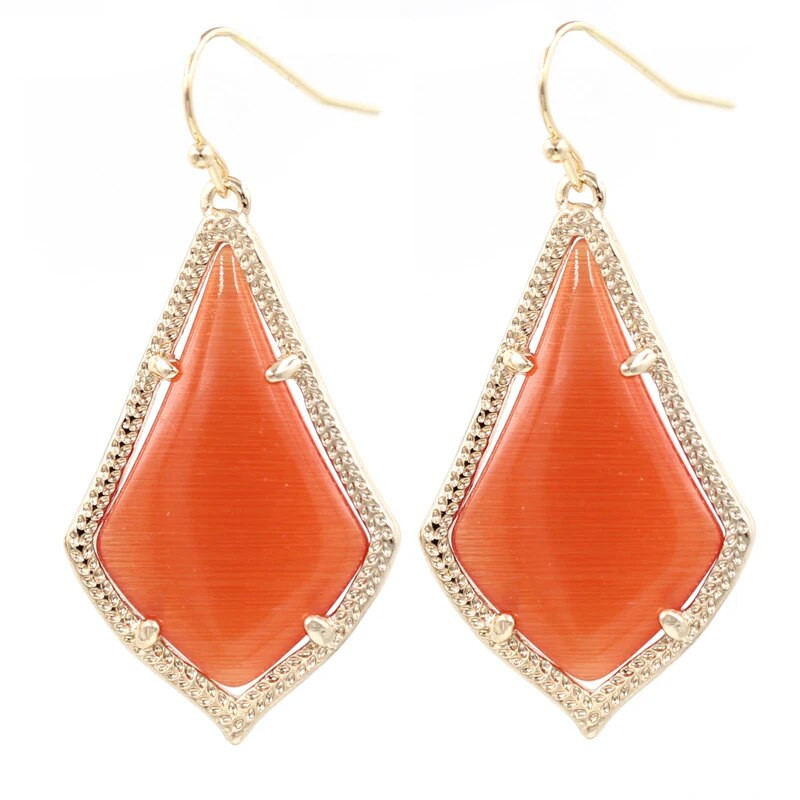 Madingi Cateye Stone viduje vandens lašo auskarai moterims