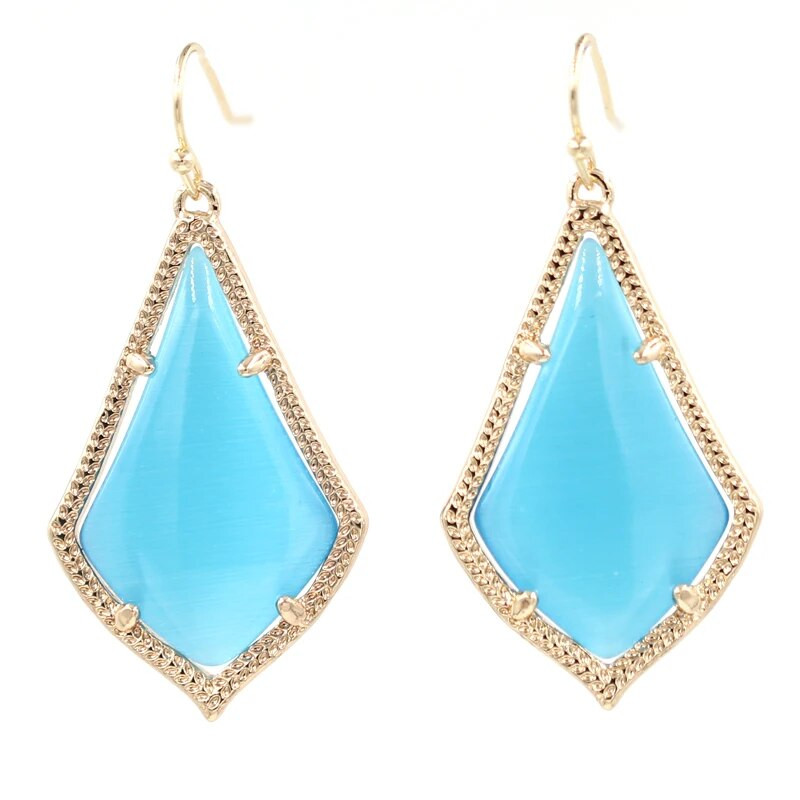 Madingi Cateye Stone viduje vandens lašo auskarai moterims