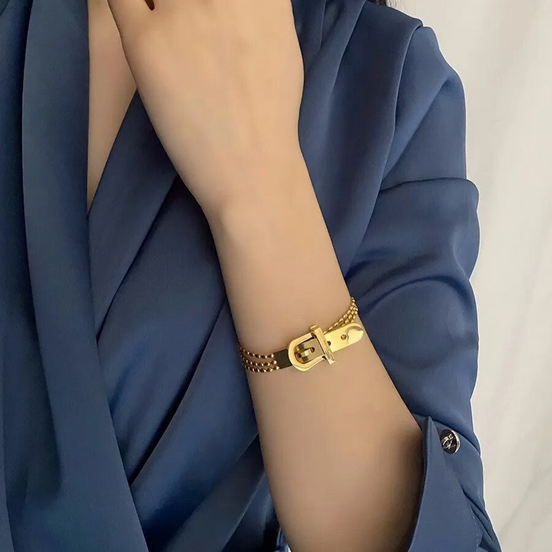 2023. aasta roostevabast terasest isikupära vööpandlaga käevõru Korea lihtne metsik mitmekihiline ketiga käevõru kaunistustarvikud, kingitus