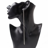 Νέα μόδα Σούπερ μακριά φούντα κρεμαστά σκουλαρίκια για γυναίκες Ασημί χρώμα ιδιοσυγκρασίας Μινιμαλιστική γραμμή αυτιών Νυφικά κοσμήματα γάμου