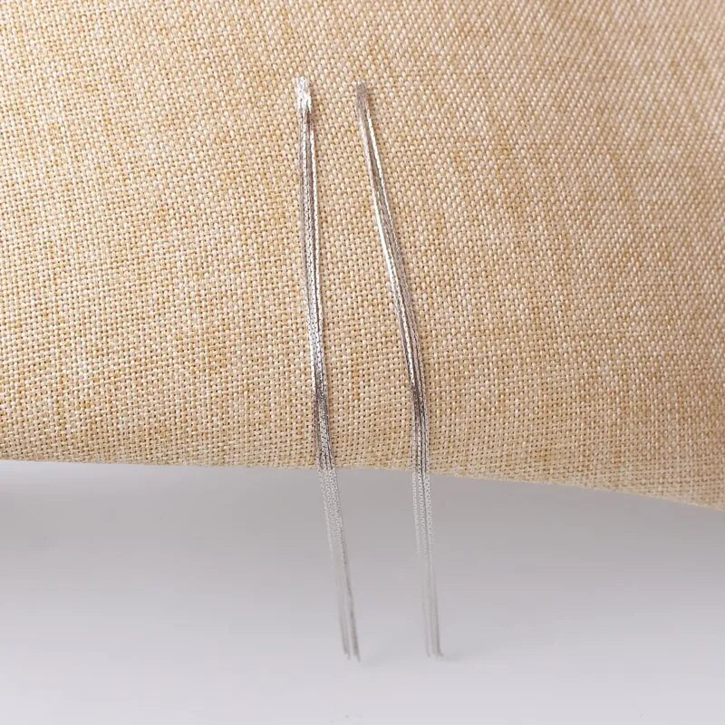 Νέα μόδα Σούπερ μακριά φούντα κρεμαστά σκουλαρίκια για γυναίκες Ασημί χρώμα ιδιοσυγκρασίας Μινιμαλιστική γραμμή αυτιών Νυφικά κοσμήματα γάμου