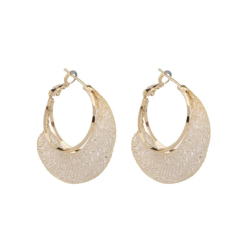 Franču augstās modes personalizēta dizaina auskari vieglai luksusa komplektācijai ar kristāla temperamenta gredzena auskariem