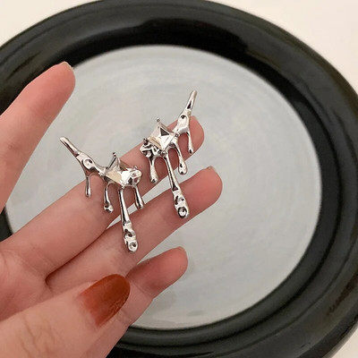 Korejiešu auskaru nags auss āķis klips auskari sievietēm četru dakšu iestatījums Cz zelta krāsas auskari Modes rotaslietas dāvana