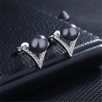 Луксозни креативни V-образни триъгълни обеци с перлени уши за жени Ретро изящни обеци Бижута Pendientes Mujer