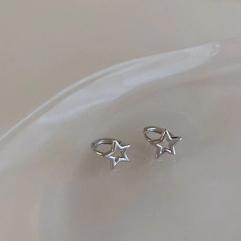 Сладки готини Y2k аксесоари Сладки звездни пентаграмни обеци с лъскави кристали Lucky Star Лунни обеци за жени Корейски бижута