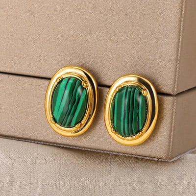 Γυναικεία σκουλαρίκια με κρίκους από φυσική πέτρα Vintage Χρυσό Χρώμα Piercing Κοσμήματα Αισθητικό Δώρο Aretes De Mujer 2023 Νέα Δωρεάν αποστολή