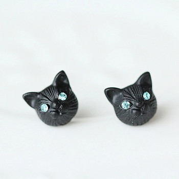 1 Ζευγάρι Fashion Lovely Cat Ear Studs Σκουλαρίκια με σχέδιο μόδας 3 χρωμάτων Studs αυτιών Cat