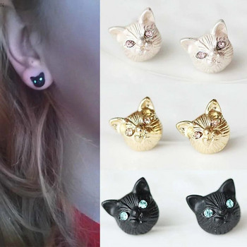 1 чифт модни прекрасни котешки уши Обеци с моден дизайн 3 цвята котешки уши