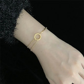 Nerūsējošā tērauda šarms, apaļas krelles, ķēdes rokassprādze, dubultā posma slāņojums, regulējams mamma sieviešu rotaslietas dāvanas bezmaksas piegāde