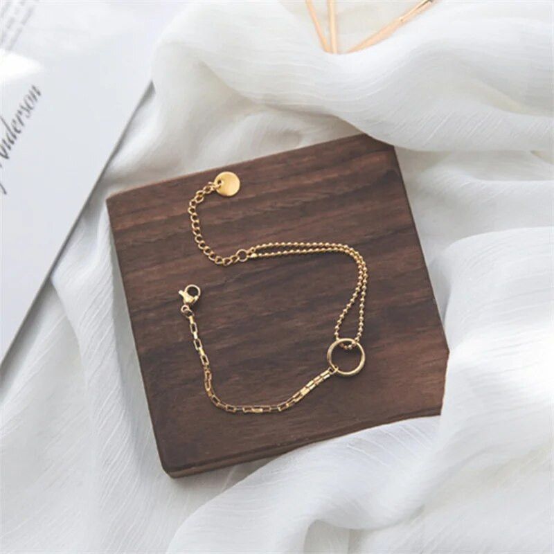 Nerūsējošā tērauda šarms, apaļas krelles, ķēdes rokassprādze, dubultā posma slāņojums, regulējams mamma sieviešu rotaslietas dāvanas bezmaksas piegāde