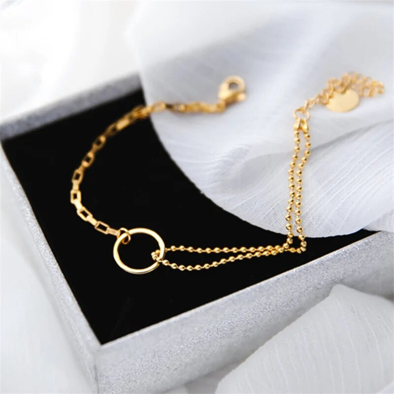 Nerūsējošā tērauda šarms, apaļas krelles, ķēdes rokassprādze, dubultā posma slāņojums, regulējams mamma sieviešu rotaslietas dāvanas bezmaksas piegāde