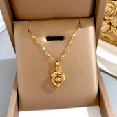 Modna ženska ogrlica sa slatkim životinjskim srcem i dupinom od cirkona, ogrlica s bakrenim lancem, zaručničke ogrlice za žene, životinjski nakit, poklon