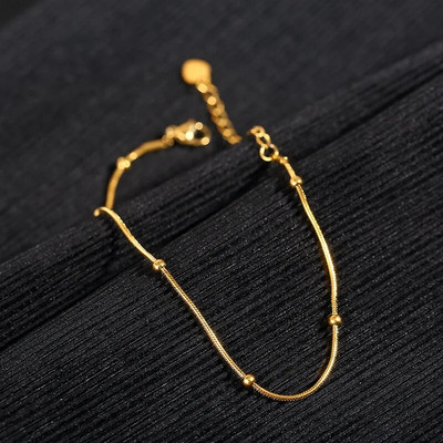 2023. gada modernas zelta krāsas čūskas kaulu ķēdes rokassprādzes sievietēm Augstas kvalitātes nerūsējošā tērauda krelles rokassprādze un rokassprādze Drop Shipping