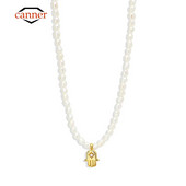 CANNER S925 Sterling Silver Kaklarota Zvaigzne Devil Eye Pearl Cirkona ķēde Atslēgas kaula kaklarotas sievietēm Izsmalcinātas rotaslietas dāvanas apkakles