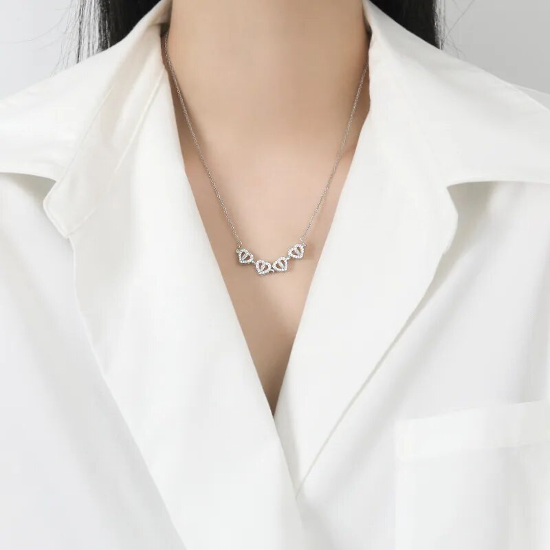 CARLIDANA Transform luksusa četru lapu āboliņa kulonu kaklarota no nerūsējošā tērauda kristāla zelta krāsas sirds rotaslietas sievietēm dāvana